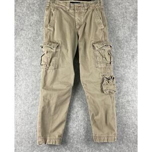 VTG Abercrombie Fitch Cargo Pants Mens 28x27 Beige Loose Paratrooper Y2K Utility